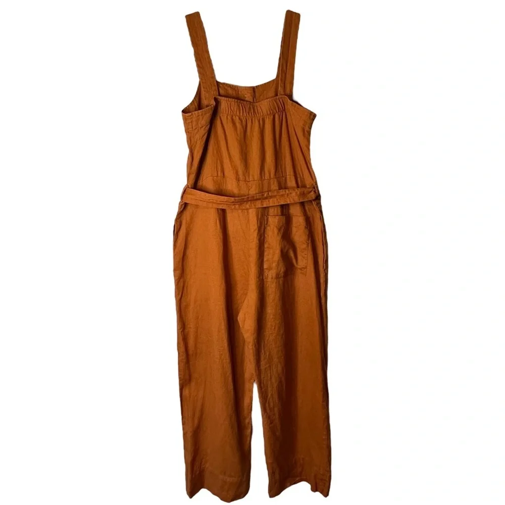 Everlane Burnt Orange The‎ Linen Jumpsuit Size 00